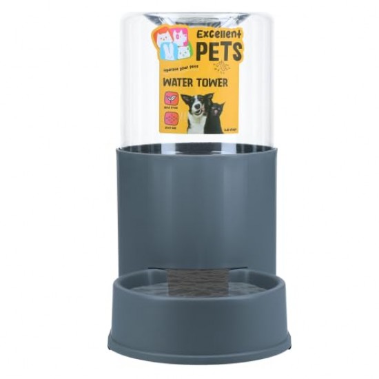Excellent Pets Water Tower - Holds 3.8L - Drinking Trough - Water Dispenser - BPA Free - Non-Slip Feet - Pet Accessories - For Dogs and Cats - Grey Excellent Pets Water Tower - Holds 3.8L - Drinking Trough - Water Dispenser - BPA Free - Non-Slip Feet - Pet Accessories - For Dogs and Cats - Grey