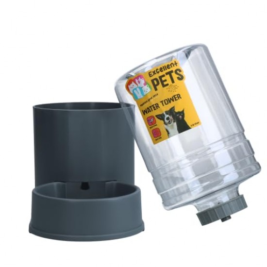 Excellent Pets Water Tower - Holds 3.8L - Drinking Trough - Water Dispenser - BPA Free - Non-Slip Feet - Pet Accessories - For Dogs and Cats - Grey Excellent Pets Water Tower - Holds 3.8L - Drinking Trough - Water Dispenser - BPA Free - Non-Slip Feet - Pet Accessories - For Dogs and Cats - Grey