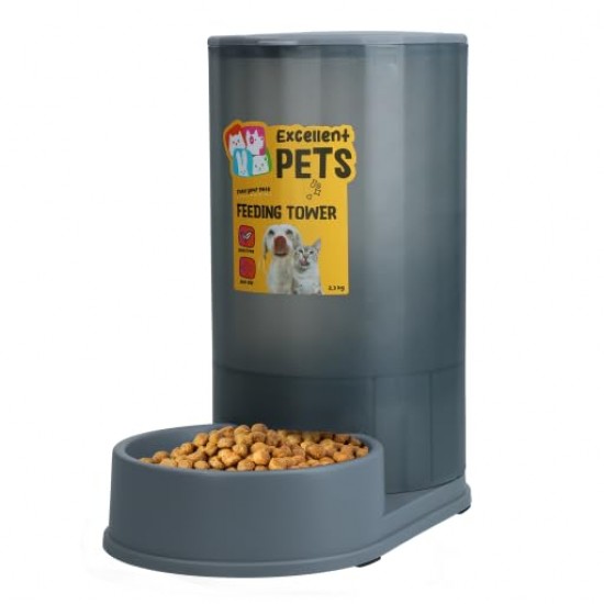 Excellent Pets Water Tower - Holds 3.8L - Drinking Trough - Water Dispenser - BPA Free - Non-Slip Feet - Pet Accessories - For Dogs and Cats - Grey Excellent Pets Water Tower - Holds 3.8L - Drinking Trough - Water Dispenser - BPA Free - Non-Slip Feet - Pet Accessories - For Dogs and Cats - Grey