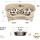 Express - Raised Dog Bowls - Stainless Steel Feeding Station for Small Dogs (Small Dog, Almond)