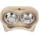 Express - Raised Dog Bowls - Stainless Steel Feeding Station for Small Dogs (Small Dog, Almond)