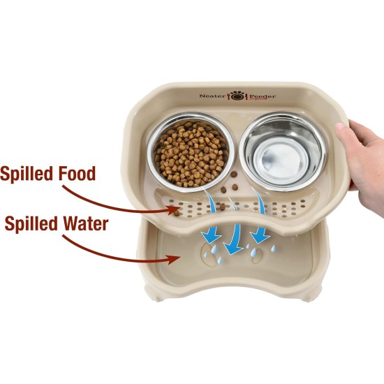 Express - Raised Dog Bowls - Stainless Steel Feeding Station for Small Dogs (Small Dog, Almond) Express - Raised Dog Bowls - Stainless Steel Feeding Station for Small Dogs (Small Dog, Almond)