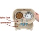 Express - Raised Dog Bowls - Stainless Steel Feeding Station for Small Dogs (Small Dog, Almond)