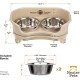 Express - Raised Dog Bowls - Stainless Steel Feeding Station for Small Dogs (Small Dog, Almond)