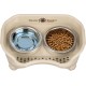 Express - Raised Dog Bowls - Stainless Steel Feeding Station for Small Dogs (Small Dog, Almond)