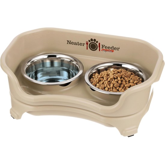 Express - Raised Dog Bowls - Stainless Steel Feeding Station for Small Dogs (Small Dog, Almond) Express - Raised Dog Bowls - Stainless Steel Feeding Station for Small Dogs (Small Dog, Almond)