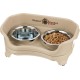 Express - Raised Dog Bowls - Stainless Steel Feeding Station for Small Dogs (Small Dog, Almond)