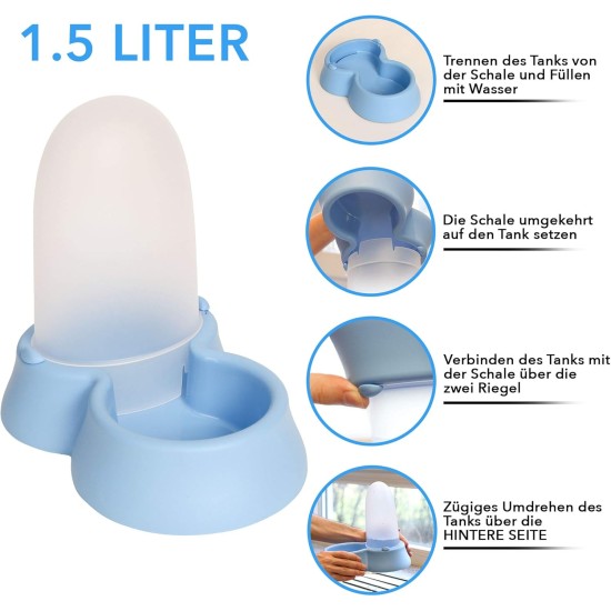 Extra Simple Feeder Dry Food Water Dispenser 1.5 L Cats Dogs Puppies Kitten 2 in 1 Environmentally Friendly Material Non-Slip Robust Extra Simple Feeder Dry Food Water Dispenser 1.5 L Cats Dogs Puppies Kitten 2 in 1 Environmentally Friendly Material Non-Slip Robust
