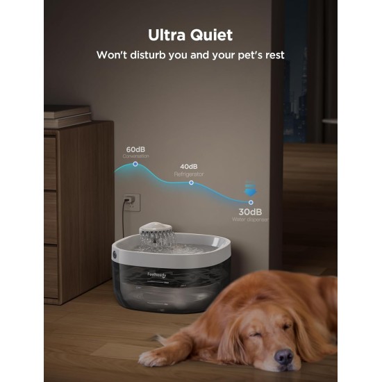 FEELNEEDY Drinking Fountain for Dogs/Cats, 7L Water Fountain with LED Light, Dog Water Dispenser 30 dB Quiet, Suitable for Use with Dogs or Multiple Cats, with 2 Filters FEELNEEDY Drinking Fountain for Dogs/Cats, 7L Water Fountain with LED Light, Dog Water Dispenser 30 dB Quiet, Suitable for Use with Dogs or Multiple Cats, with 2 Filters