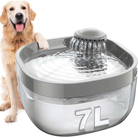 FEELNEEDY Drinking Fountain for Dogs/Cats, 7L Water Fountain with LED Light, Dog Water Dispenser 30 dB Quiet, Suitable for Use with Dogs or Multiple Cats, with 2 Filters FEELNEEDY Drinking Fountain for Dogs/Cats, 7L Water Fountain with LED Light, Dog Water Dispenser 30 dB Quiet, Suitable for Use with Dogs or Multiple Cats, with 2 Filters
