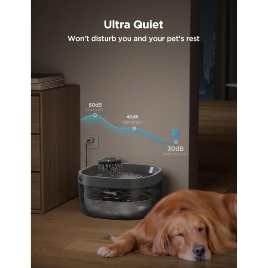 FEELNEEDY Drinking Fountain for Dogs/Cats, 7L Water Fountain with LED Light, Dog Water Dispenser 30 dB Quiet, Suitable for Use with Dogs or Multiple Cats, with 2 Filters FEELNEEDY Drinking Fountain for Dogs/Cats, 7L Water Fountain with LED Light, Dog Water Dispenser 30 dB Quiet, Suitable for Use with Dogs or Multiple Cats, with 2 Filters