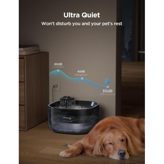 FEELNEEDY Drinking Fountain for Dogs/Cats, 7L Water Fountain with LED Light, Dog Water Dispenser 30 dB Quiet, Suitable for Use with Dogs or Multiple Cats, with 2 Filters FEELNEEDY Drinking Fountain for Dogs/Cats, 7L Water Fountain with LED Light, Dog Water Dispenser 30 dB Quiet, Suitable for Use with Dogs or Multiple Cats, with 2 Filters