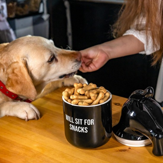 FISURA - Original Will Sit Pet Food Container Pet Treat Container Ceramic Food Storage Container 12x20cm FISURA - Original Will Sit Pet Food Container Pet Treat Container Ceramic Food Storage Container 12x20cm