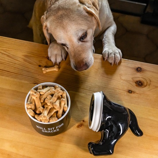 FISURA - Original Will Sit Pet Food Container Pet Treat Container Ceramic Food Storage Container 12x20cm FISURA - Original Will Sit Pet Food Container Pet Treat Container Ceramic Food Storage Container 12x20cm