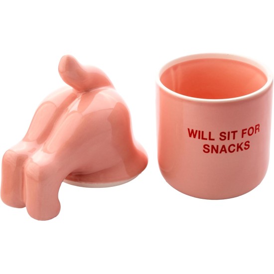 FISURA - Original Will Sit Pet Food Container Pet Treat Container Ceramic Food Storage Container 12x20cm (Pink) FISURA - Original Will Sit Pet Food Container Pet Treat Container Ceramic Food Storage Container 12x20cm (Pink)