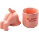 FISURA - Original Will Sit Pet Food Container Pet Treat Container Ceramic Food Storage Container 12x20cm (Pink)