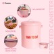 FISURA - Pet Feeder Time to Eat Pink Food Container with Lid and Measuring Scoop Metal Food Container for Dogs and Cats Capacity of 5 kg (Eat, Pink) FISURA - Pet Feeder Time to Eat Pink Food Container with Lid and Measuring Scoop Metal Food Container for Dogs and Cats Capacity of 5 kg (Eat, Pink)