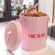 FISURA - Pet Feeder Time to Eat Pink Food Container with Lid and Measuring Scoop Metal Food Container for Dogs and Cats Capacity of 5 kg (Eat, Pink) FISURA - Pet Feeder Time to Eat Pink Food Container with Lid and Measuring Scoop Metal Food Container for Dogs and Cats Capacity of 5 kg (Eat, Pink)