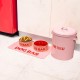 FISURA - Pet Feeder Time to Eat Pink Food Container with Lid and Measuring Scoop Metal Food Container for Dogs and Cats Capacity of 5 kg (Eat, Pink) FISURA - Pet Feeder Time to Eat Pink Food Container with Lid and Measuring Scoop Metal Food Container for Dogs and Cats Capacity of 5 kg (Eat, Pink)