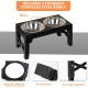 FOREYY Adjustable Elevated Dog Bowls with 2 Stainless Steel Bowls and 1 Float Bowl, Raised Dog Bowl 5 Heights, Non-Slip Dog Food Water Bowl Stand for Small Medium Large Dogs (Black)