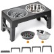 FOREYY Adjustable Elevated Dog Bowls with 2 Stainless Steel Bowls and 1 Float Bowl, Raised Dog Bowl 5 Heights, Non-Slip Dog Food Water Bowl Stand for Small Medium Large Dogs (Black)