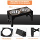 FOREYY Adjustable Elevated Dog Bowls with 2 Stainless Steel Bowls and 1 Float Bowl, Raised Dog Bowl 5 Heights, Non-Slip Dog Food Water Bowl Stand for Small Medium Large Dogs (Black)