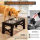 FOREYY Adjustable Elevated Dog Bowls with 2 Stainless Steel Bowls and 1 Float Bowl, Raised Dog Bowl 5 Heights, Non-Slip Dog Food Water Bowl Stand for Small Medium Large Dogs (Black)