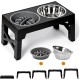FOREYY Adjustable Elevated Dog Bowls with 2 Stainless Steel Bowls and 1 Float Bowl, Raised Dog Bowl 5 Heights, Non-Slip Dog Food Water Bowl Stand for Small Medium Large Dogs (Black)