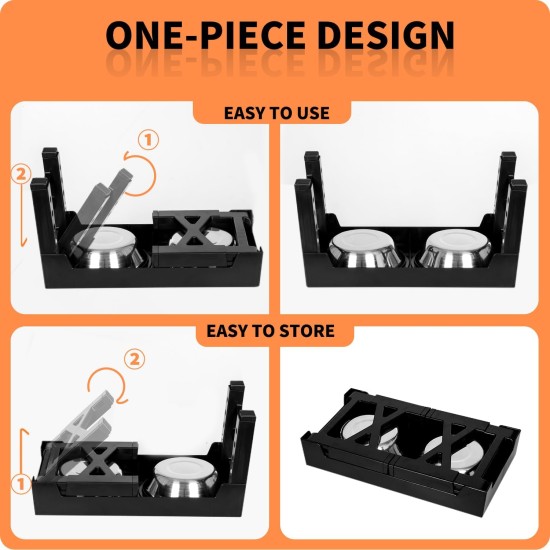 FOREYY Adjustable Elevated Dog Bowls with 2 Stainless Steel Bowls and 1 Float Bowl, Raised Dog Bowl 5 Heights, Non-Slip Dog Food Water Bowl Stand for Small Medium Large Dogs (Black) FOREYY Adjustable Elevated Dog Bowls with 2 Stainless Steel Bowls and 1 Float Bowl, Raised Dog Bowl 5 Heights, Non-Slip Dog Food Water Bowl Stand for Small Medium Large Dogs (Black)