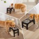 FOREYY Adjustable Elevated Dog Bowls with 2 Stainless Steel Bowls and 1 Float Bowl, Raised Dog Bowl 5 Heights, Non-Slip Dog Food Water Bowl Stand for Small Medium Large Dogs (Black)