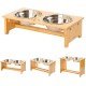 FOREYY Elevated Pet Feeding Bowls for Cats and Small Dogs, Bamboo Raised Food and Water Bowls with 2 Stainless Steel Bowls and Non-Slip Feet(4 Inch High, 20 Ounce Bowl) FOREYY Elevated Pet Feeding Bowls for Cats and Small Dogs, Bamboo Raised Food and Water Bowls with 2 Stainless Steel Bowls and Non-Slip Feet(4 Inch High, 20 Ounce Bowl)