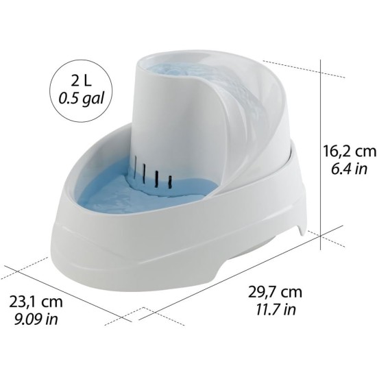 Ferplast 71300011 Cat and dog drinking fountain VEGA, contents: 2 liters, dimensions: 23 x 29.5 x 16 cm Ferplast 71300011 Cat and dog drinking fountain VEGA, contents: 2 liters, dimensions: 23 x 29.5 x 16 cm