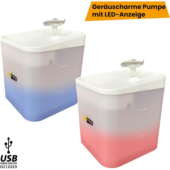 Ferplast ARES Cat Drinking Fountain with LED, 2 L Capacity, Three-Stage Filter, Power Supply Included Ferplast ARES Cat Drinking Fountain with LED, 2 L Capacity, Three-Stage Filter, Power Supply Included