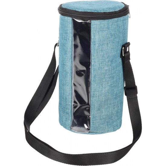 Flamingo Feeding Container Top Blue 2.6 L - 13 x 13 x 23.5 cm - PVC Viewing Window - Top Opening with Drawstring and Adjustable Shoulder Strap Flamingo Feeding Container Top Blue 2.6 L - 13 x 13 x 23.5 cm - PVC Viewing Window - Top Opening with Drawstring and Adjustable Shoulder Strap