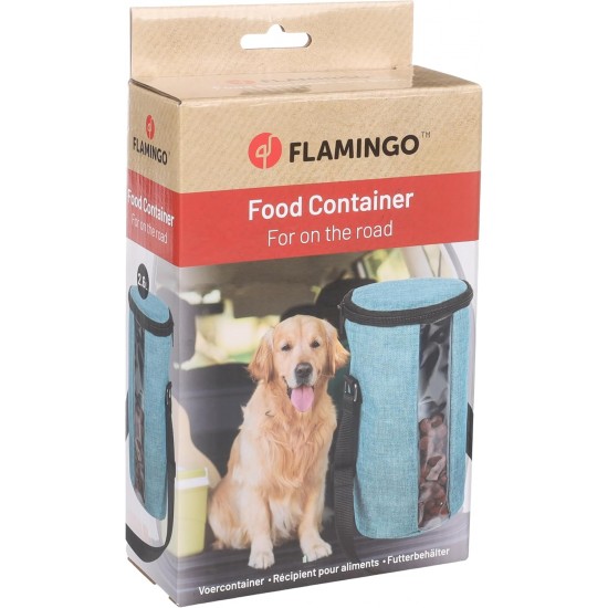 Flamingo Feeding Container Top Blue 2.6 L - 13 x 13 x 23.5 cm - PVC Viewing Window - Top Opening with Drawstring and Adjustable Shoulder Strap Flamingo Feeding Container Top Blue 2.6 L - 13 x 13 x 23.5 cm - PVC Viewing Window - Top Opening with Drawstring and Adjustable Shoulder Strap