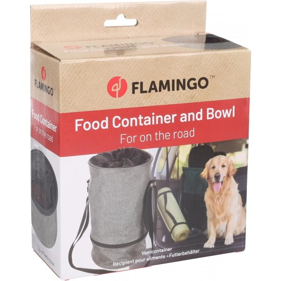 Flamingo Feeding Container Top Blue 2.6 L - 13 x 13 x 23.5 cm - PVC Viewing Window - Top Opening with Drawstring and Adjustable Shoulder Strap Flamingo Feeding Container Top Blue 2.6 L - 13 x 13 x 23.5 cm - PVC Viewing Window - Top Opening with Drawstring and Adjustable Shoulder Strap