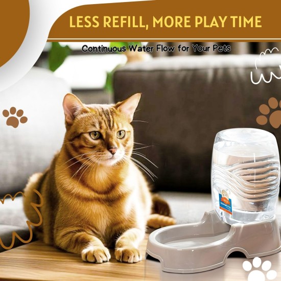 Flexzion Pet Water Dispenser Station, Beige (3/8 Gallon), Automatic Gravity Watering Refill, Drinking Fountain, Bottle, Bowl, Bowl, Portable Stand for Small Dogs Flexzion Pet Water Dispenser Station, Beige (3/8 Gallon), Automatic Gravity Watering Refill, Drinking Fountain, Bottle, Bowl, Bowl, Portable Stand for Small Dogs