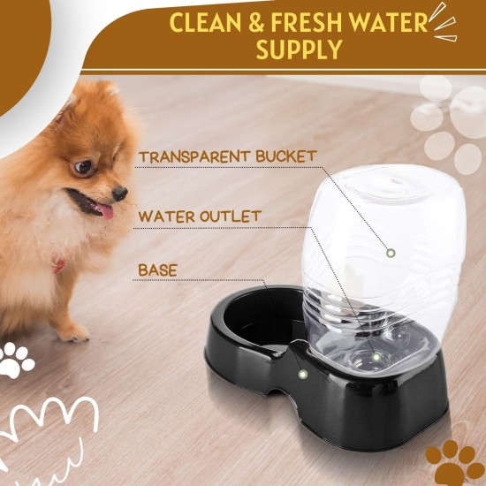 Flexzion Pet Water Dispenser Station, Beige (3/8 Gallon), Automatic Gravity Watering Refill, Drinking Fountain, Bottle, Bowl, Bowl, Portable Stand for Small Dogs Flexzion Pet Water Dispenser Station, Beige (3/8 Gallon), Automatic Gravity Watering Refill, Drinking Fountain, Bottle, Bowl, Bowl, Portable Stand for Small Dogs