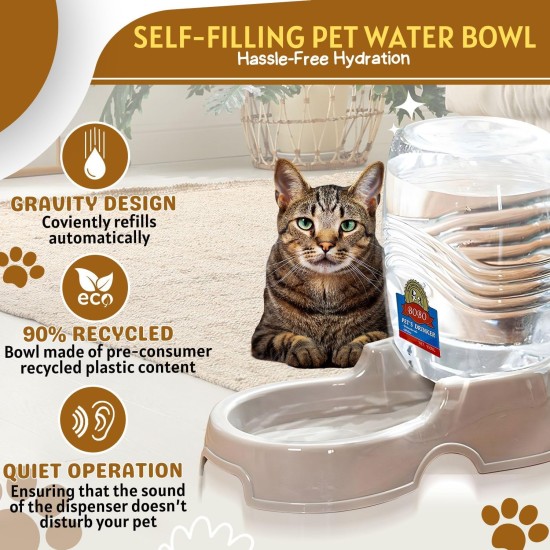 Flexzion Pet Water Dispenser Station, Beige (3/8 Gallon), Automatic Gravity Watering Refill, Drinking Fountain, Bottle, Bowl, Bowl, Portable Stand for Small Dogs Flexzion Pet Water Dispenser Station, Beige (3/8 Gallon), Automatic Gravity Watering Refill, Drinking Fountain, Bottle, Bowl, Bowl, Portable Stand for Small Dogs