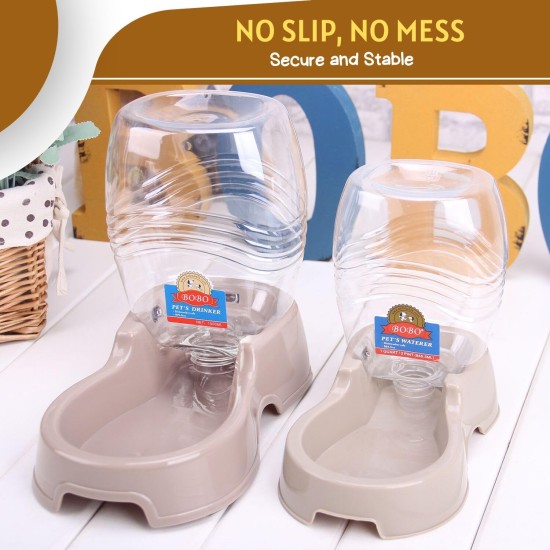 Flexzion Pet Water Dispenser Station, Beige (3/8 Gallon), Automatic Gravity Watering Refill, Drinking Fountain, Bottle, Bowl, Bowl, Portable Stand for Small Dogs Flexzion Pet Water Dispenser Station, Beige (3/8 Gallon), Automatic Gravity Watering Refill, Drinking Fountain, Bottle, Bowl, Bowl, Portable Stand for Small Dogs