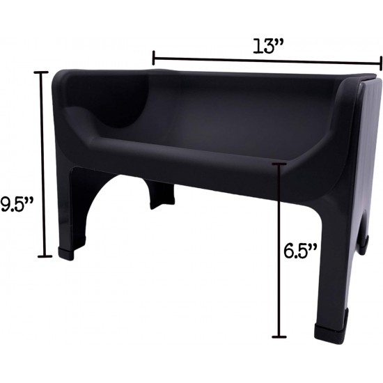 Fluff Trough XL Set Elevated Dog Bowl for Healthy Posture and Digestion, Minimises Neck Strain, Ideal for Flat Pets, Veterinarians Recommended, Dishwasher Safe (Black) Fluff Trough XL Set Elevated Dog Bowl for Healthy Posture and Digestion, Minimises Neck Strain, Ideal for Flat Pets, Veterinarians Recommended, Dishwasher Safe (Black)