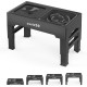 Foldable Raised Dog Bowls, 4 Height Adjustable Bowl Stand with Slow Feeder Bowl and Floating Water Bowl, Feeding Bowls, Water Bowl for Large, Medium, Small Dogs Foldable Raised Dog Bowls, 4 Height Adjustable Bowl Stand with Slow Feeder Bowl and Floating Water Bowl, Feeding Bowls, Water Bowl for Large, Medium, Small Dogs