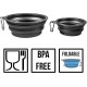 Foldable silicone dog bowl in blue (BPA-free), travel bowl for dogs and cats with carabiner - 350 ml Foldable silicone dog bowl in blue (BPA-free), travel bowl for dogs and cats with carabiner - 350 ml