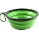 Foldable silicone dog bowl in blue (BPA-free), travel bowl for dogs and cats with carabiner - 350 ml Foldable silicone dog bowl in blue (BPA-free), travel bowl for dogs and cats with carabiner - 350 ml
