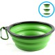 Foldable silicone dog bowl in blue (BPA-free), travel bowl for dogs and cats with carabiner - 350 ml Foldable silicone dog bowl in blue (BPA-free), travel bowl for dogs and cats with carabiner - 350 ml