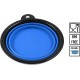 Foldable silicone dog bowl in blue (BPA-free), travel bowl for dogs and cats with carabiner - 350 ml Foldable silicone dog bowl in blue (BPA-free), travel bowl for dogs and cats with carabiner - 350 ml