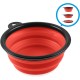 Foldable silicone dog bowl in blue (BPA-free), travel bowl for dogs and cats with carabiner - 350 ml Foldable silicone dog bowl in blue (BPA-free), travel bowl for dogs and cats with carabiner - 350 ml
