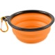 Foldable silicone dog bowl in blue (BPA-free), travel bowl for dogs and cats with carabiner - 350 ml Foldable silicone dog bowl in blue (BPA-free), travel bowl for dogs and cats with carabiner - 350 ml