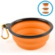 Foldable silicone dog bowl in blue (BPA-free), travel bowl for dogs and cats with carabiner - 350 ml Foldable silicone dog bowl in blue (BPA-free), travel bowl for dogs and cats with carabiner - 350 ml
