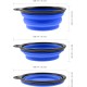 Foldable silicone dog bowl in blue (BPA-free), travel bowl for dogs and cats with carabiner - 350 ml Foldable silicone dog bowl in blue (BPA-free), travel bowl for dogs and cats with carabiner - 350 ml